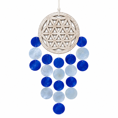 Flower of Life Wooden Shell Hanging